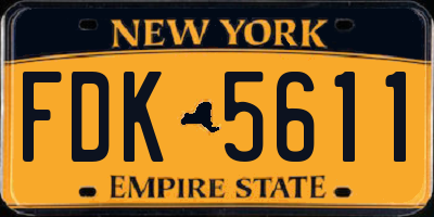 NY license plate FDK5611