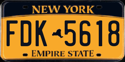 NY license plate FDK5618