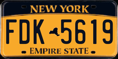 NY license plate FDK5619