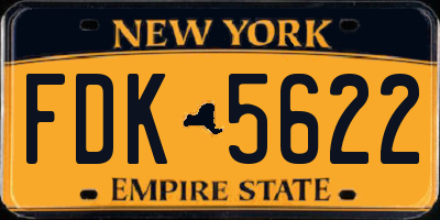 NY license plate FDK5622