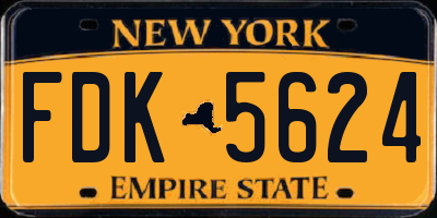 NY license plate FDK5624