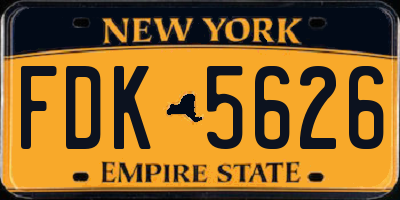 NY license plate FDK5626