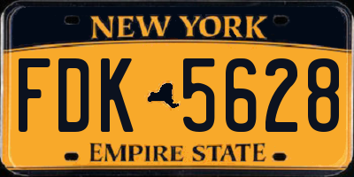 NY license plate FDK5628