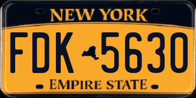 NY license plate FDK5630
