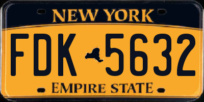 NY license plate FDK5632