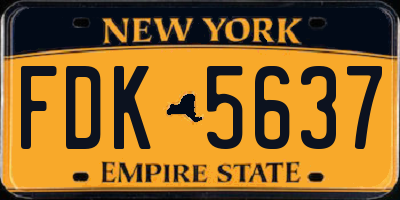 NY license plate FDK5637