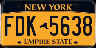 NY license plate FDK5638
