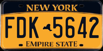 NY license plate FDK5642