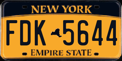 NY license plate FDK5644