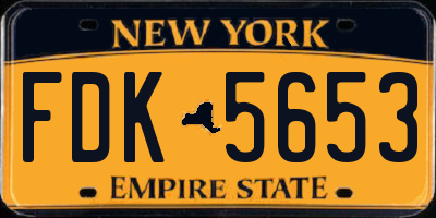 NY license plate FDK5653