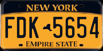 NY license plate FDK5654