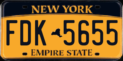 NY license plate FDK5655
