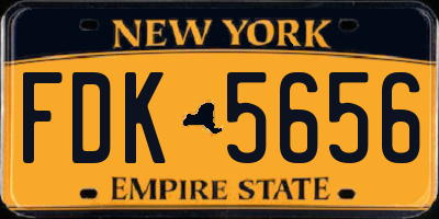 NY license plate FDK5656
