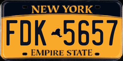 NY license plate FDK5657