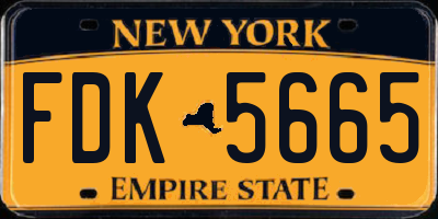NY license plate FDK5665
