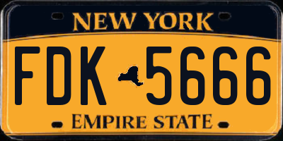 NY license plate FDK5666