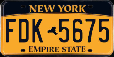 NY license plate FDK5675