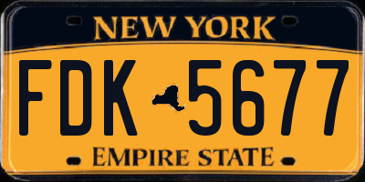 NY license plate FDK5677