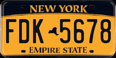 NY license plate FDK5678