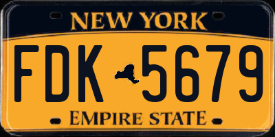 NY license plate FDK5679