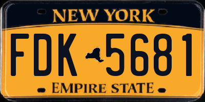 NY license plate FDK5681