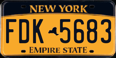 NY license plate FDK5683