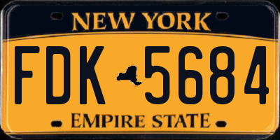 NY license plate FDK5684