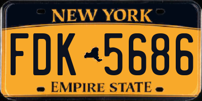 NY license plate FDK5686