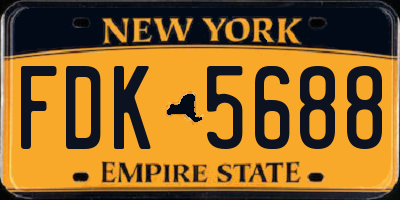 NY license plate FDK5688