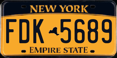 NY license plate FDK5689
