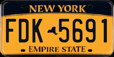NY license plate FDK5691