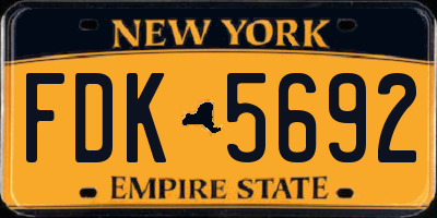 NY license plate FDK5692