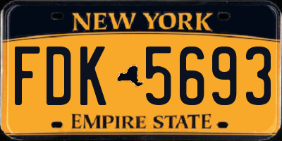 NY license plate FDK5693