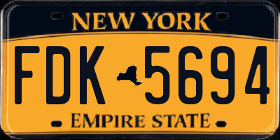 NY license plate FDK5694