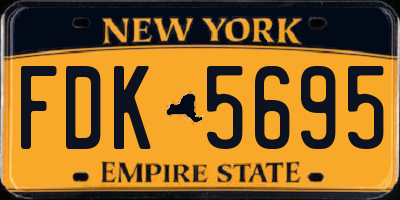 NY license plate FDK5695