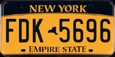 NY license plate FDK5696