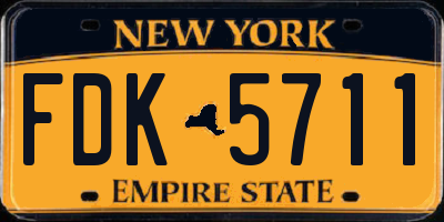 NY license plate FDK5711