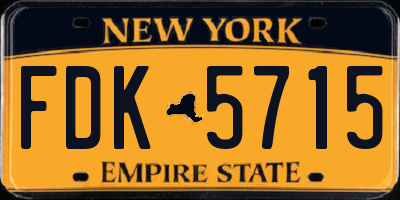 NY license plate FDK5715