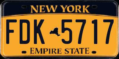 NY license plate FDK5717