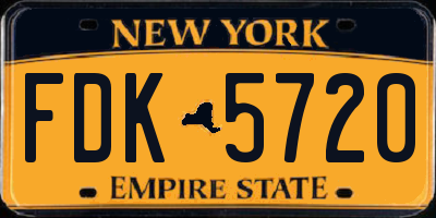 NY license plate FDK5720