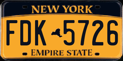 NY license plate FDK5726