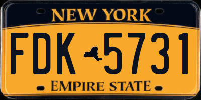 NY license plate FDK5731