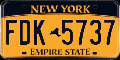 NY license plate FDK5737