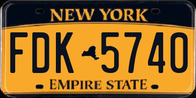 NY license plate FDK5740