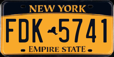 NY license plate FDK5741