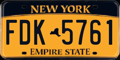 NY license plate FDK5761