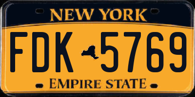 NY license plate FDK5769