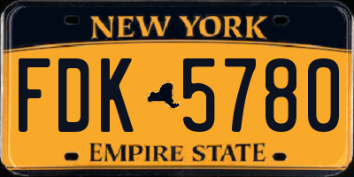 NY license plate FDK5780