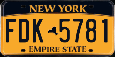 NY license plate FDK5781
