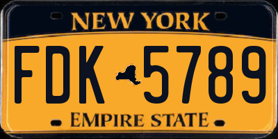 NY license plate FDK5789